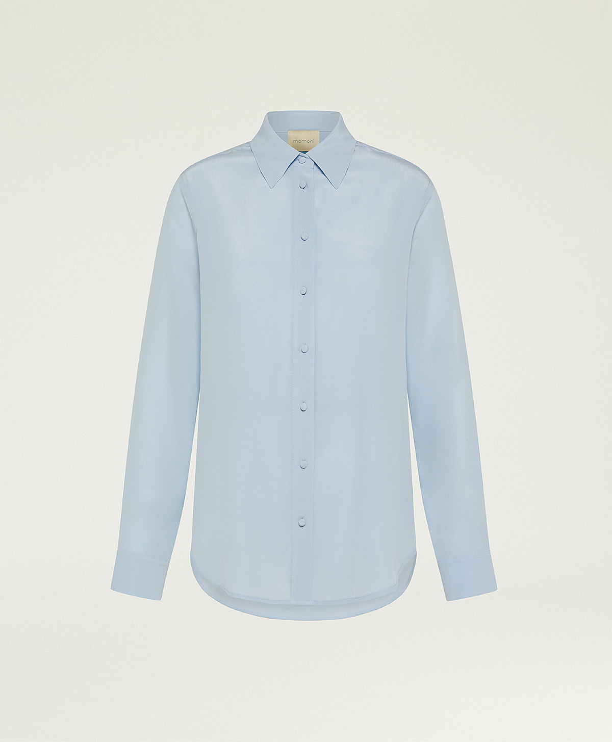 CHEMISIER GIRTON EN CRÊPE DE CHINE SOIE SANDWASH - BLEU CIEL - Clothing - Momonì