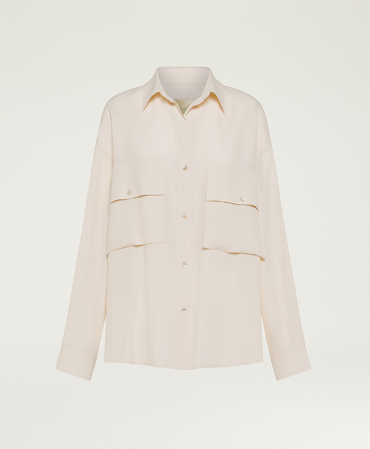 PITANGA SHIRT IN SOLID COLOUR ACETATE/SILK - CREAM - Momonì