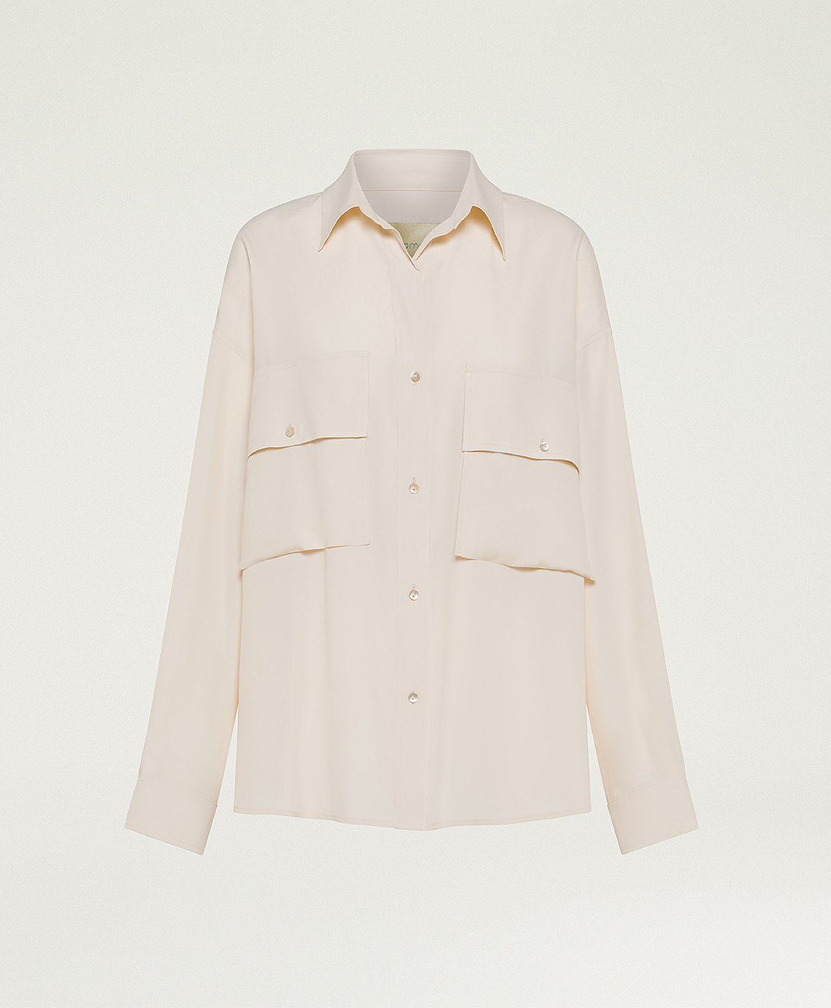 PITANGA SHIRT IN SOLID COLOUR ACETATE/SILK - CREAM - Clothing - Momonì