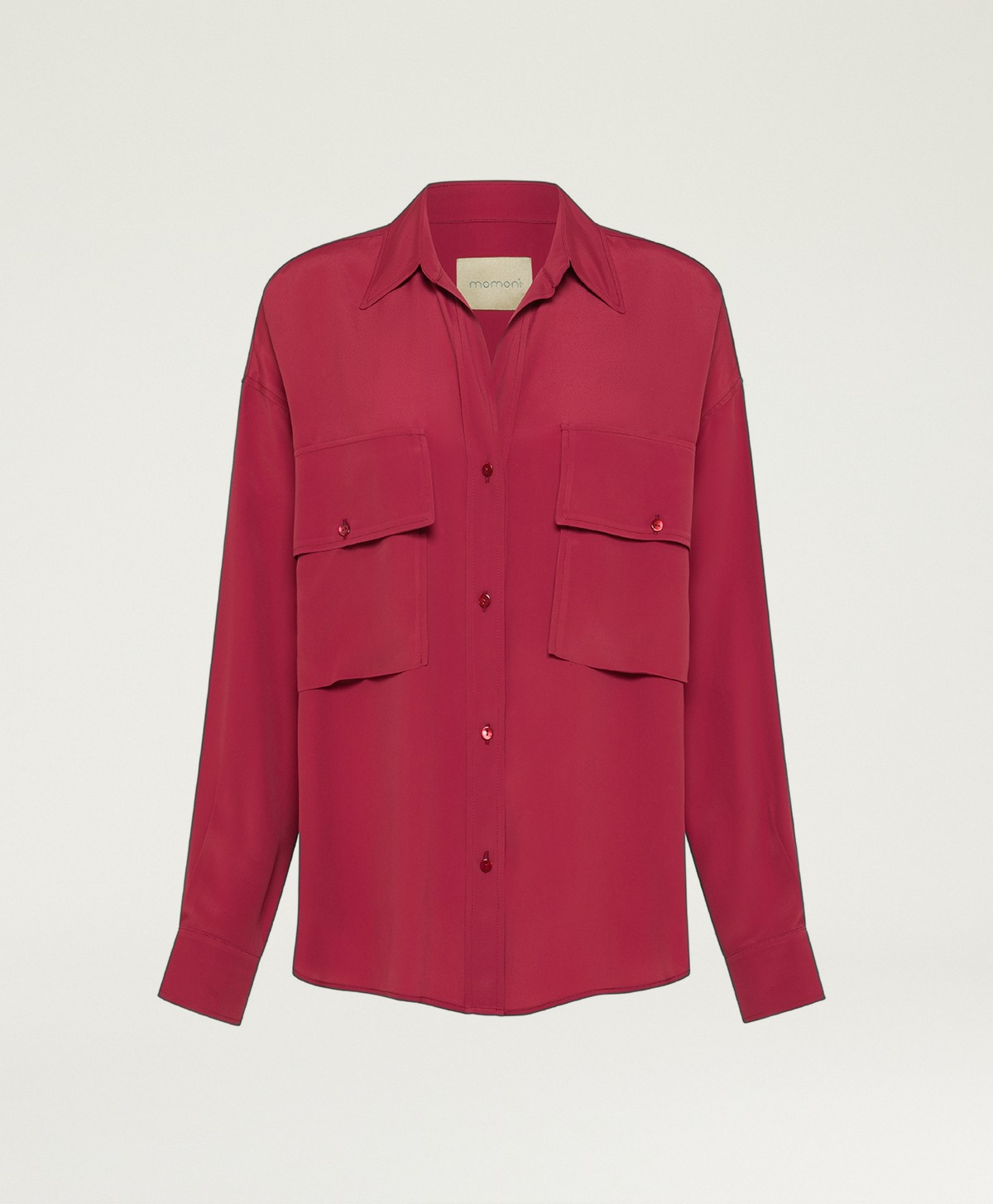 PITANGA SHIRT IN SOLID COLOUR ACETATE/SILK - RUBY - Momonì