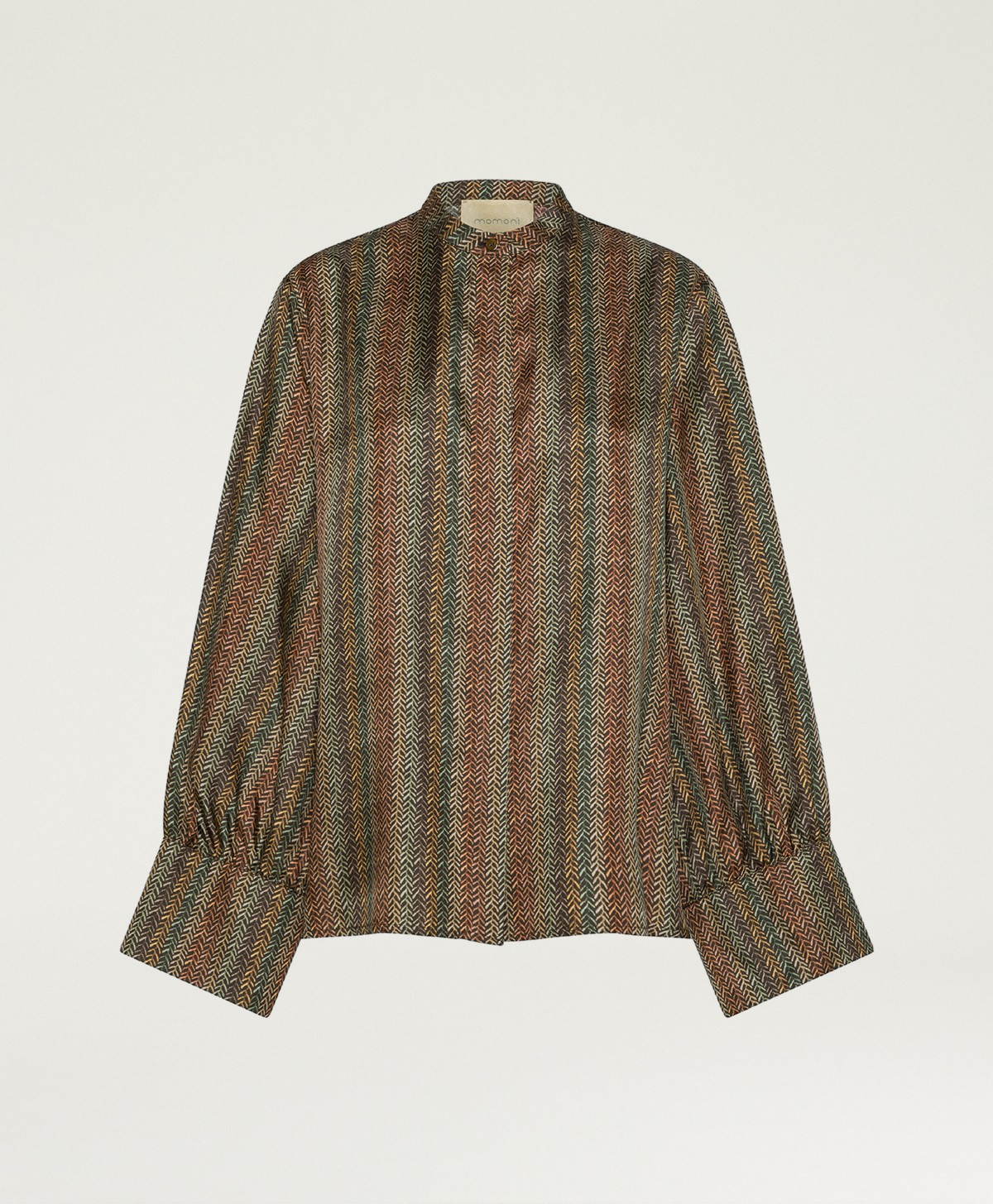 CHEMISIER LUCY EN TWILL DE SOIE IMPRIMÉ - MULTICOLORE BRUN - Momonì