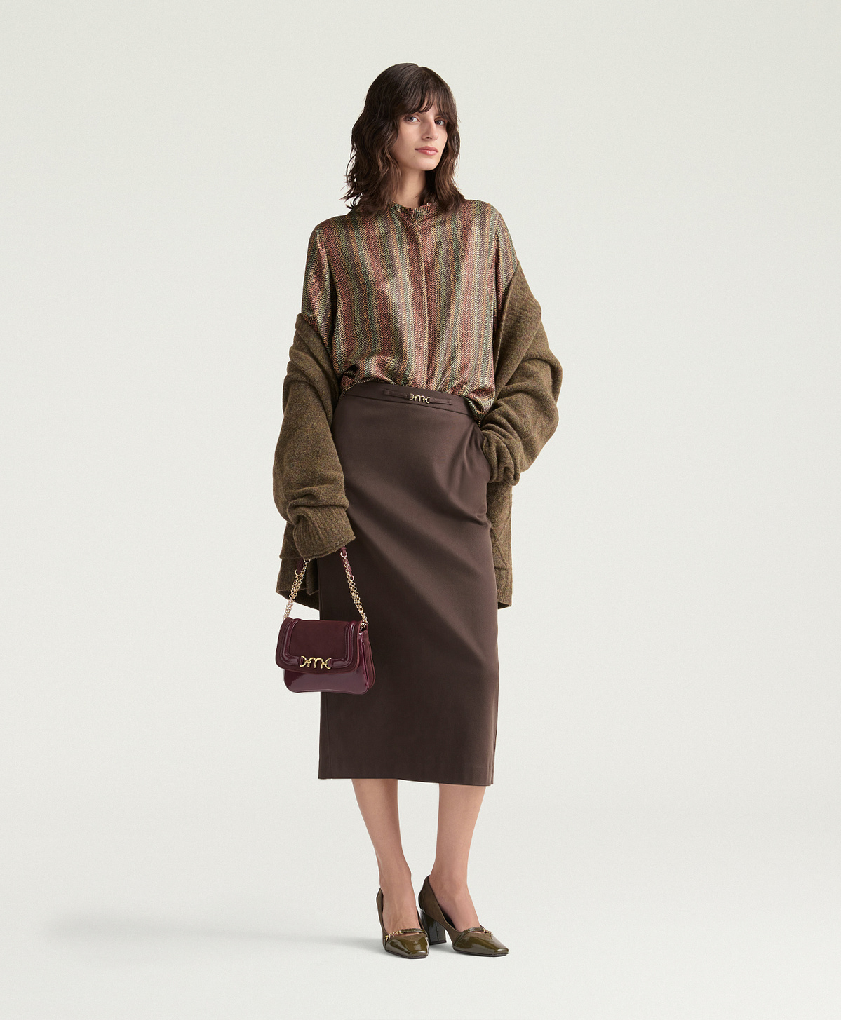 CAMICIA LUCY IN TWILL DI SETA STAMPATO - MULTICOLOR MARRONE - Momonì