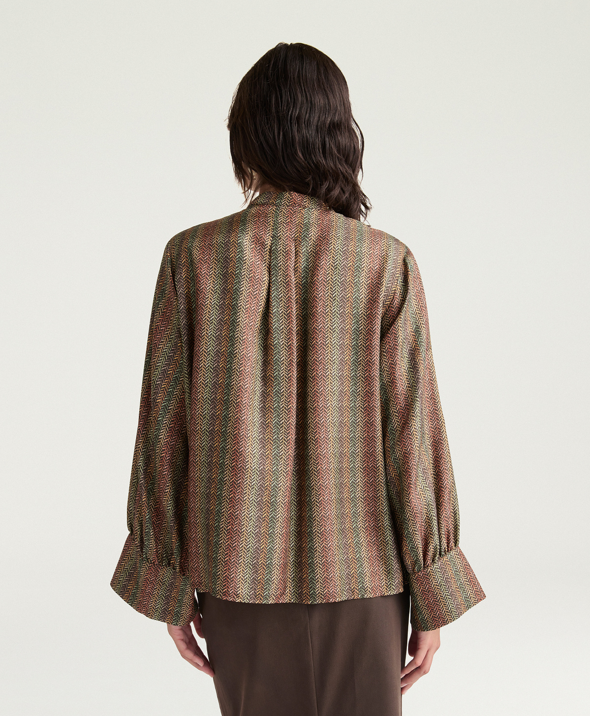 CAMICIA LUCY IN TWILL DI SETA STAMPATO - MULTICOLOR MARRONE - Momonì