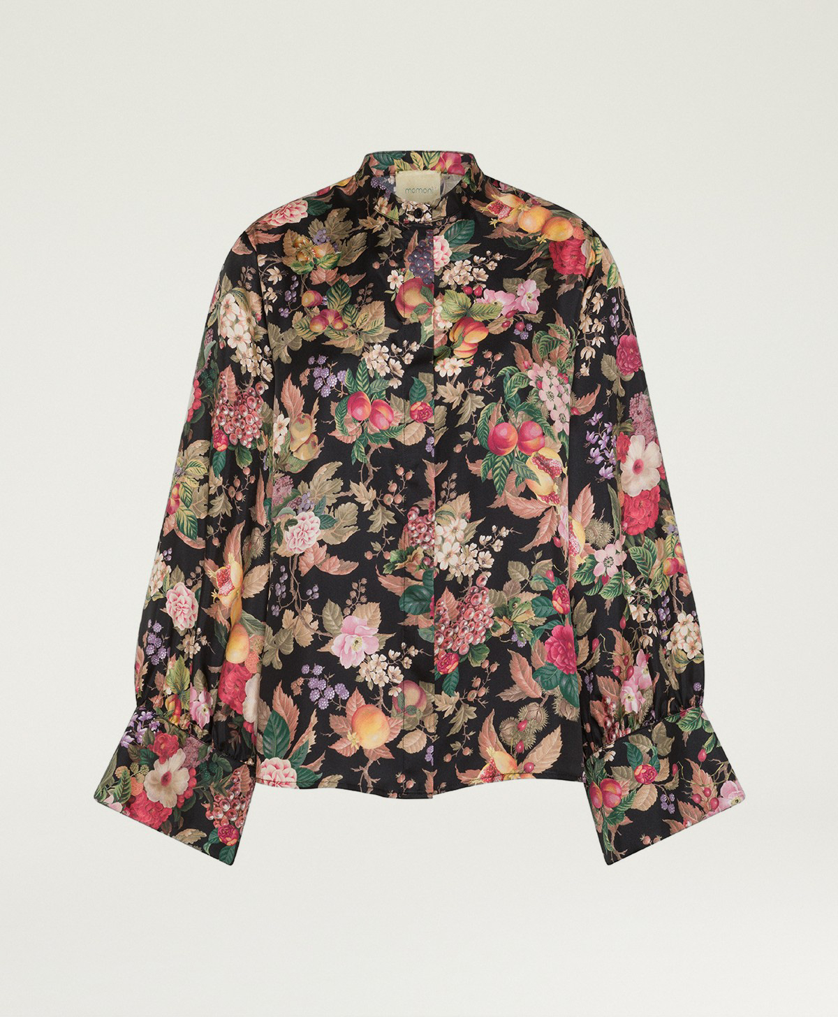 LUCY SHIRT IN PRINTED SILK TWILL - BLACK MULTICOLOR - Clothing - Momonì