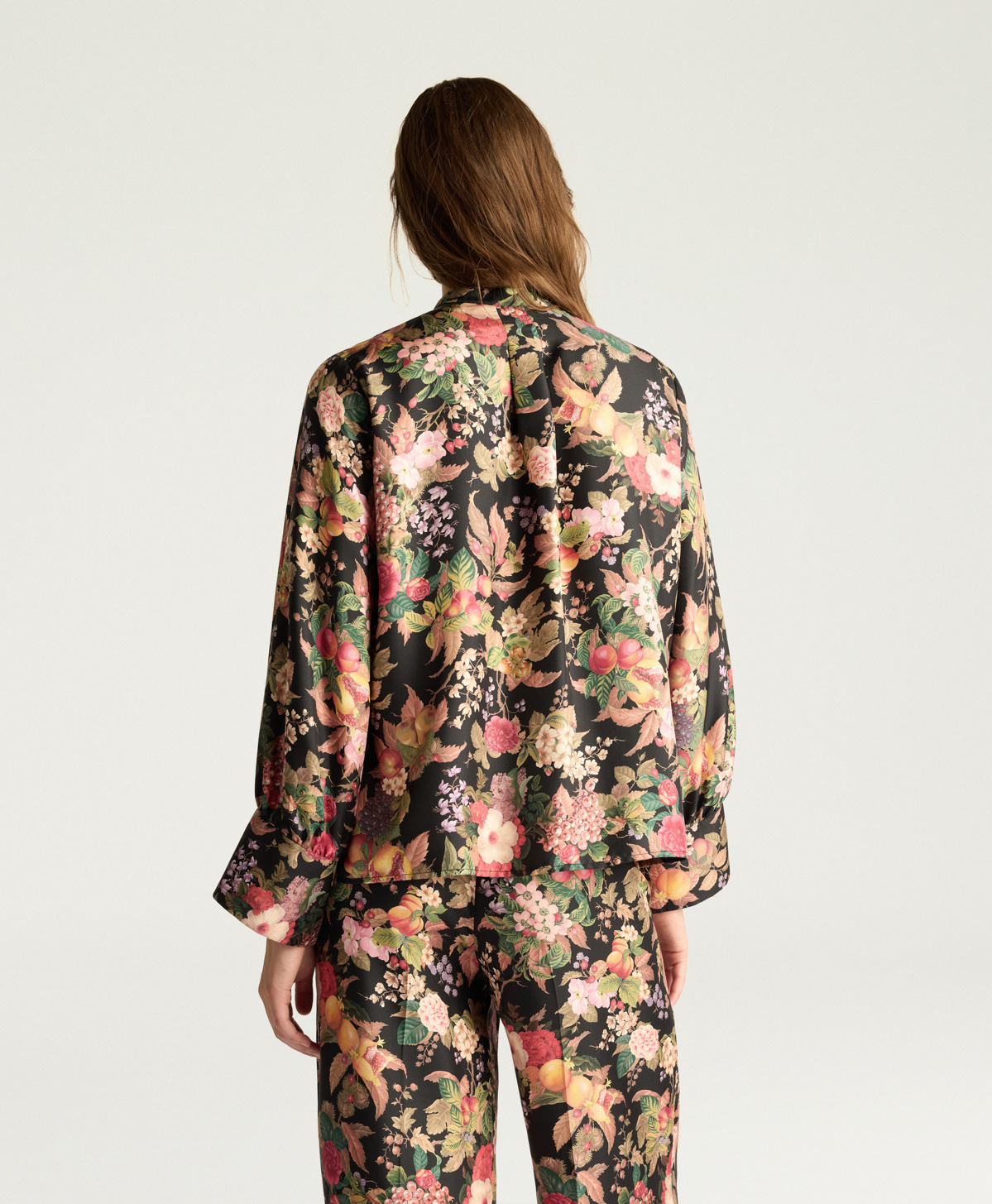 CAMICIA LUCY IN TWILL DI SETA STAMPATO - MULTICOLOR NERO - Momonì