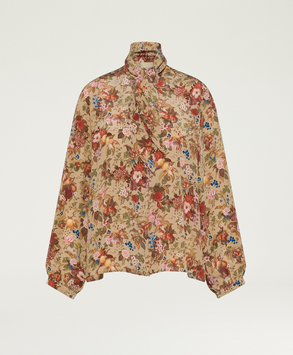 MARY SHIRT IN PRINTED CREPE DE CHINE - CREAM MULTICOLOR - Momonì