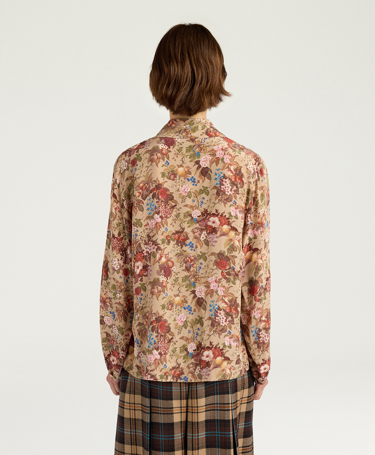 MARY SHIRT IN PRINTED CREPE DE CHINE - CREAM MULTICOLOR - Momonì