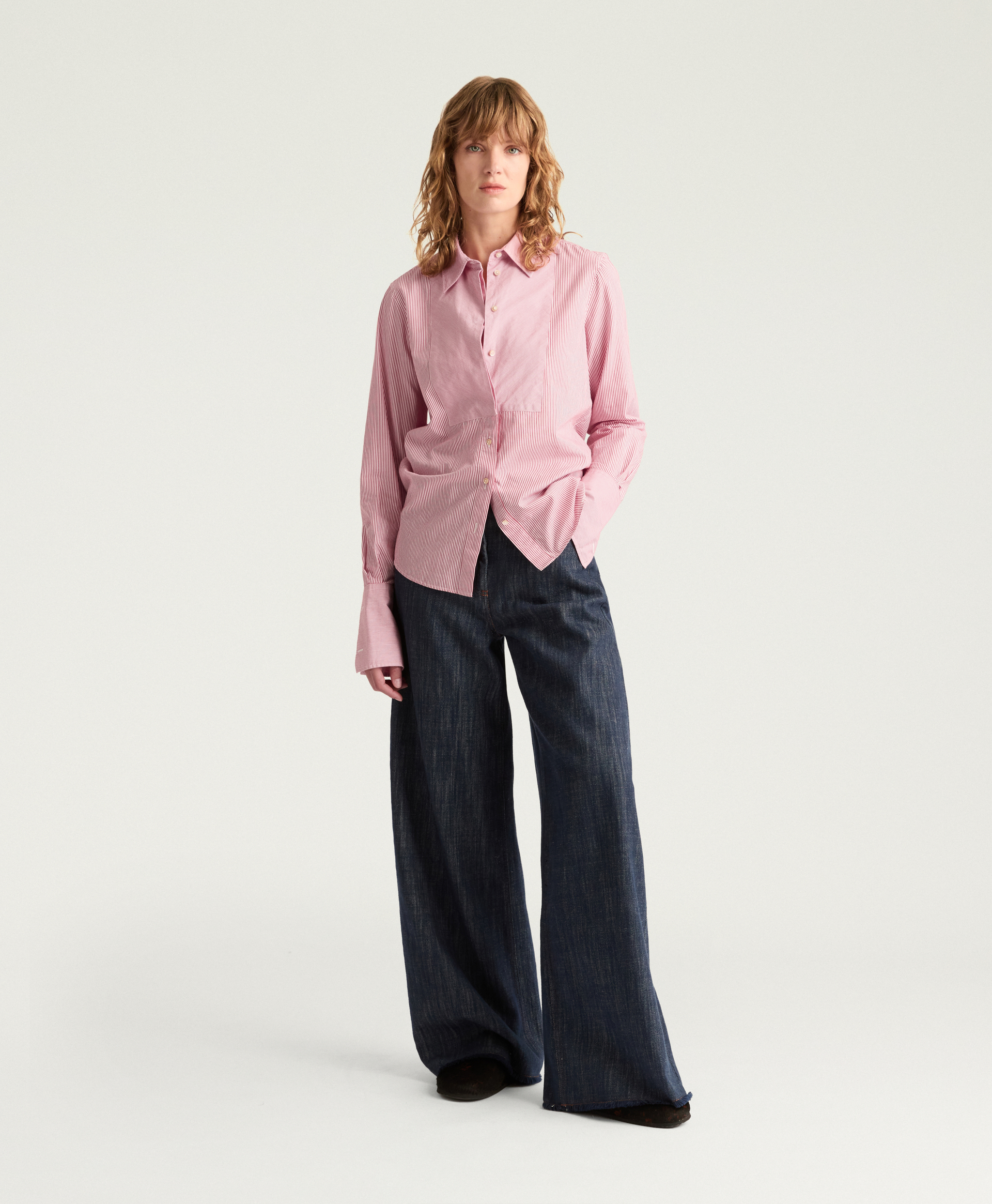 VIRGINIA SHIRT IN STRIPED POPLIN - RED - Momonì