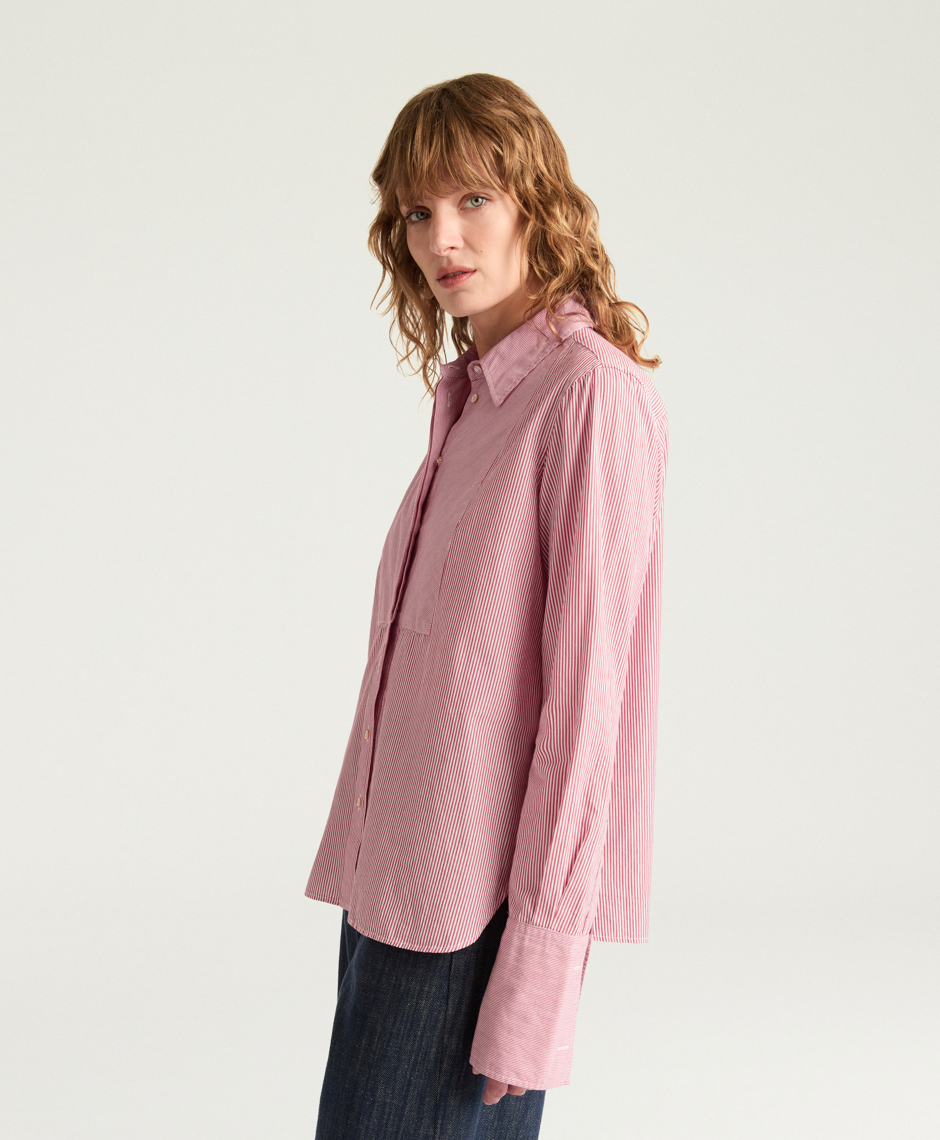 VIRGINIA SHIRT IN STRIPED POPLIN - RED - Momonì