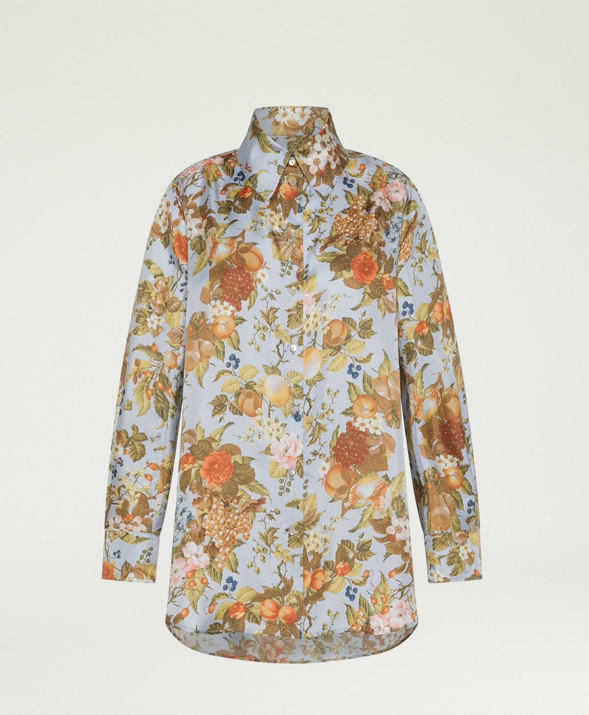 CHEMISIER MARK EN TWILL DE SOIE IMPRIMÉ - MULTICOLORE POUSSIÈRE - Momonì
