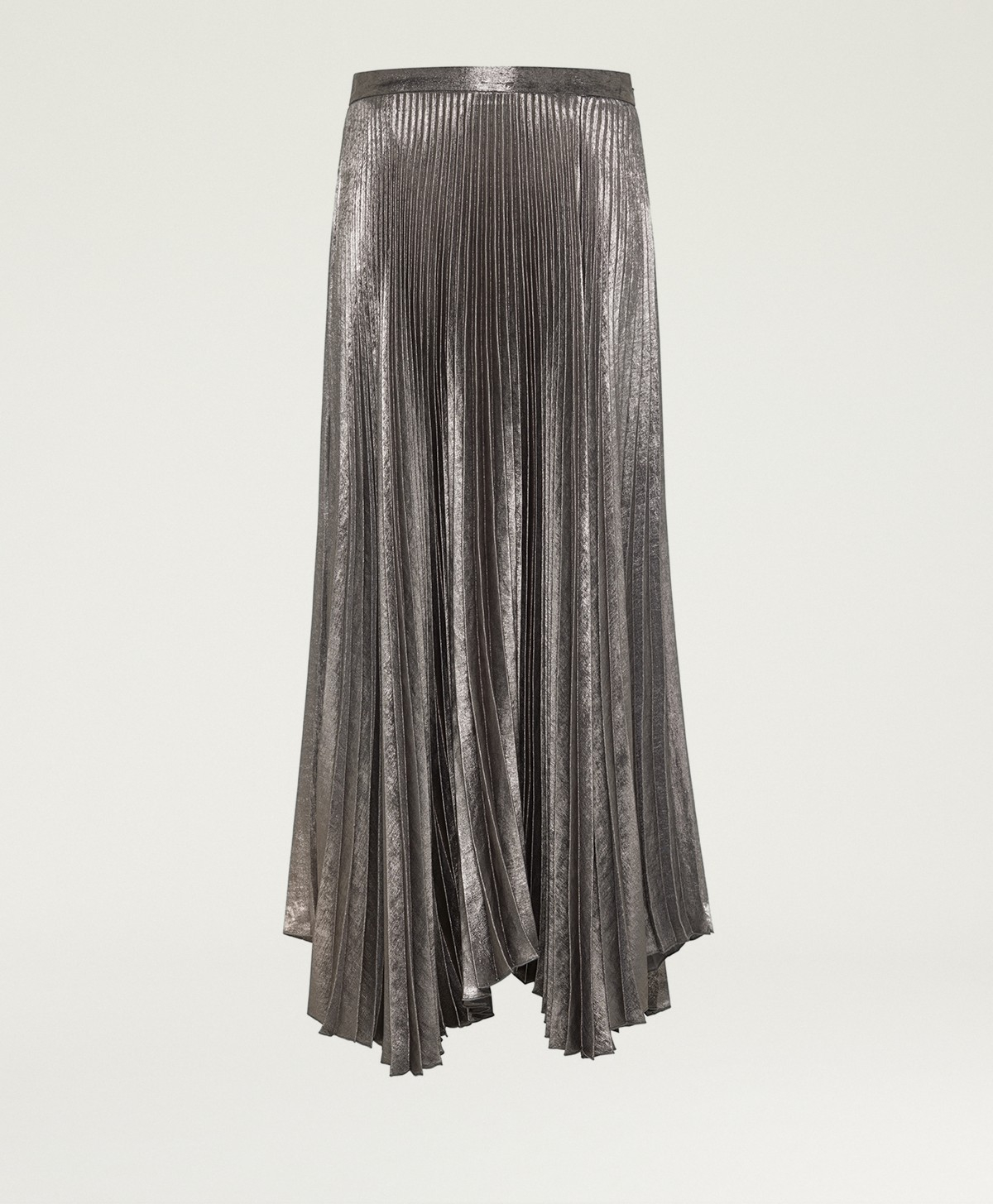 LILY SKIRT IN FLUID LAMINATE - SMOKE GRAY - Clothing - Momonì
