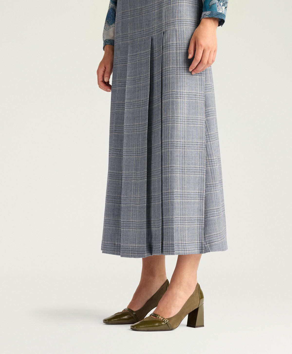 JUPE SIDNEY EN LAINE PRINCE DE GALLES - MULTICOLORE BLEU AVIO - Momonì