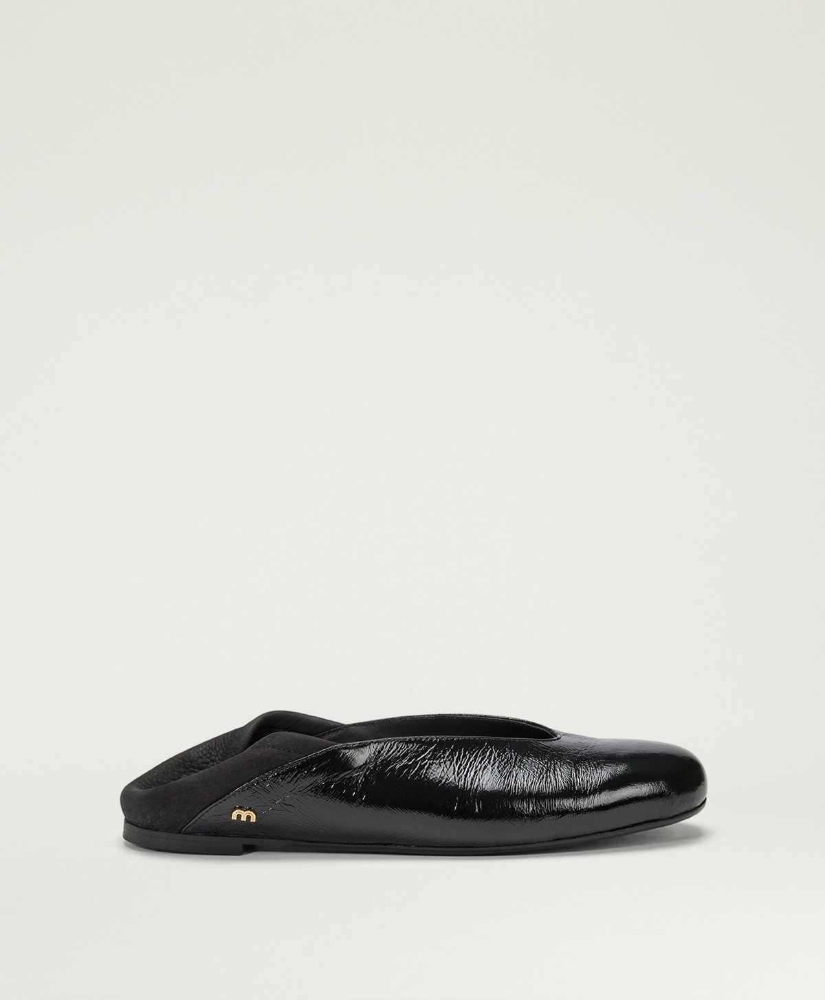 COWSLIP SHOES IN BI-MATERIAL LEATHER - BLACK - Momonì