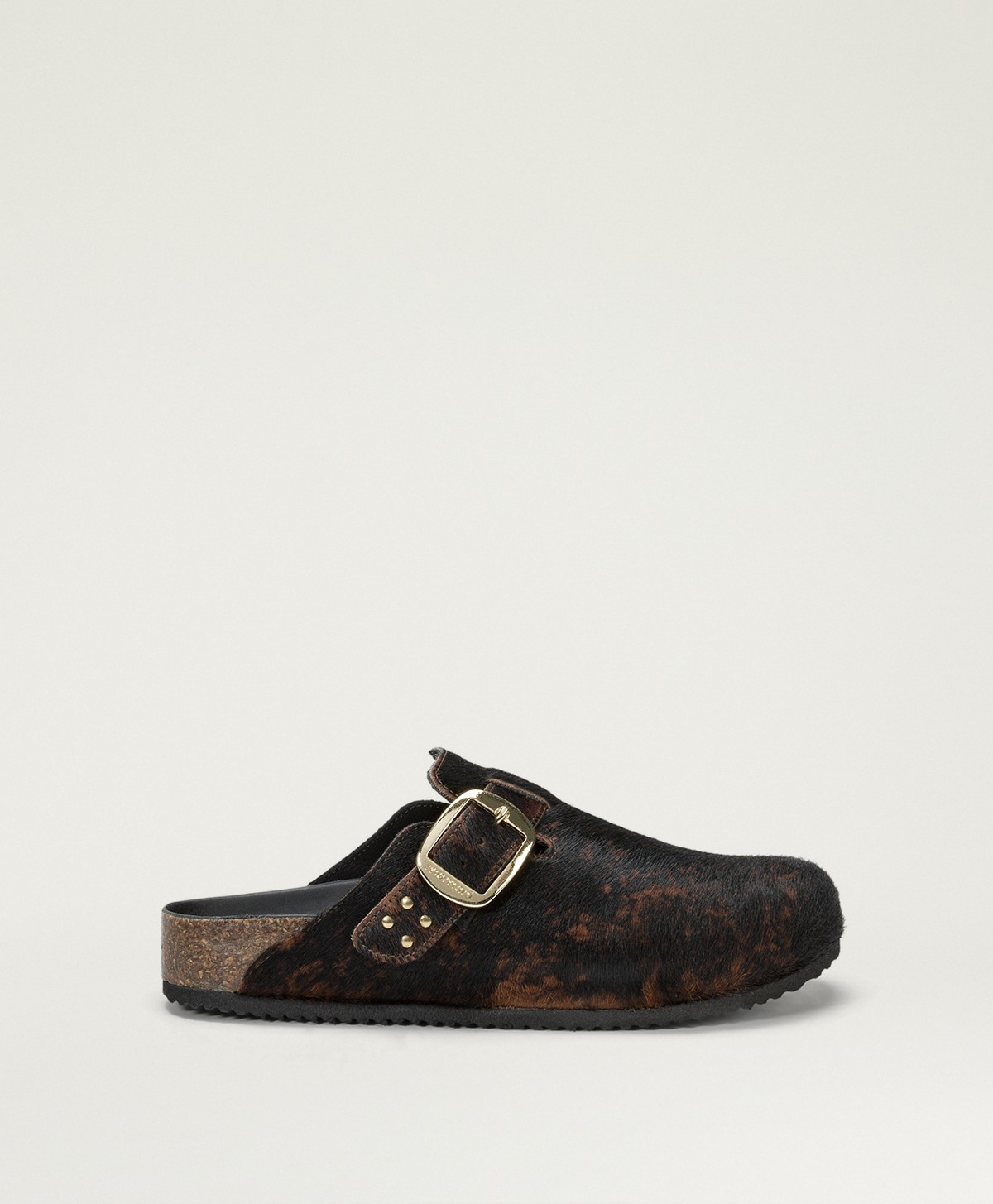 REIWA SHOES IN PRINTED CAVALLINO - CARAMEL/BLACK - Momonì