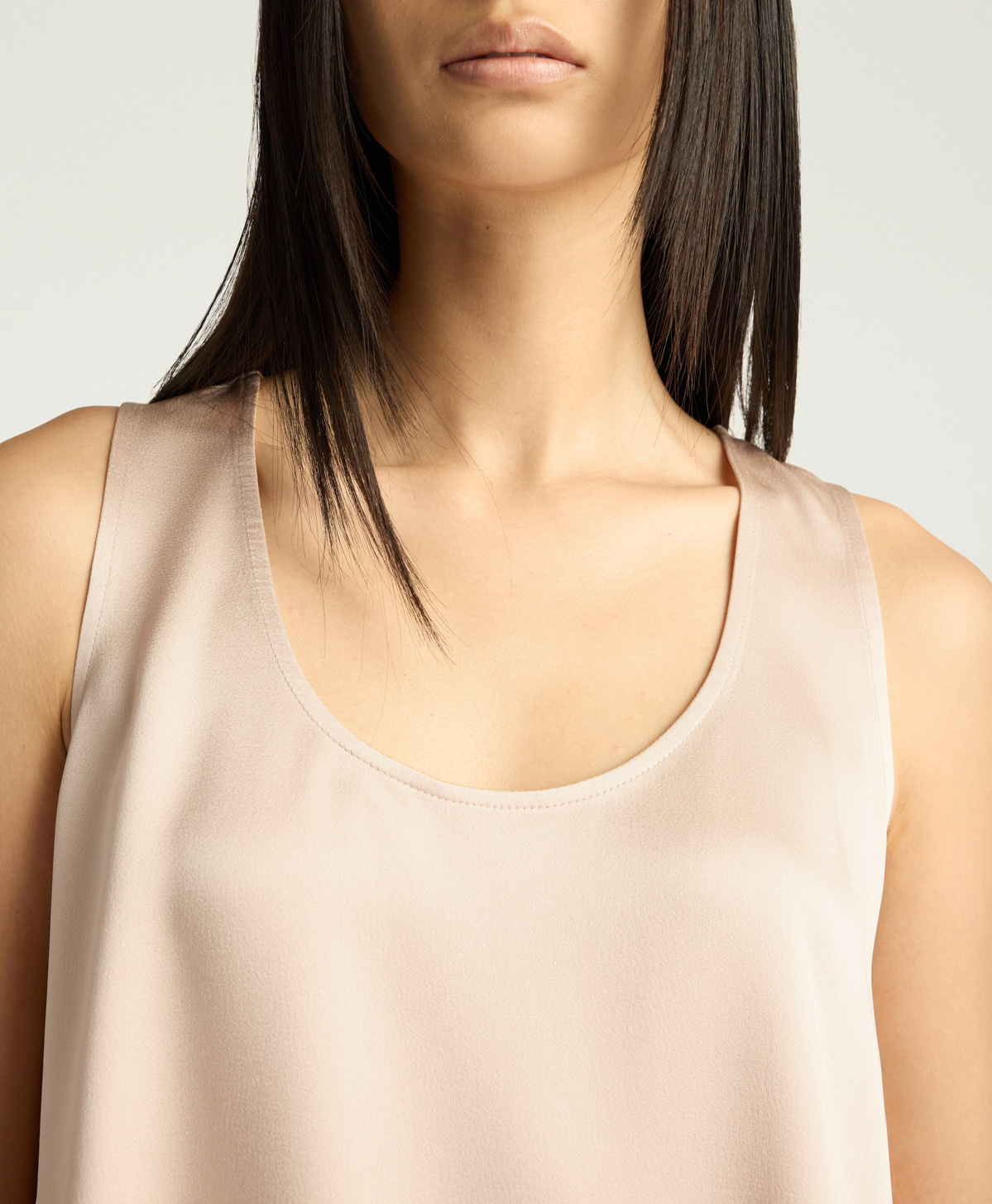 REMY TOP IN ENVERS SATIN - CHAMPAGNE - Momonì