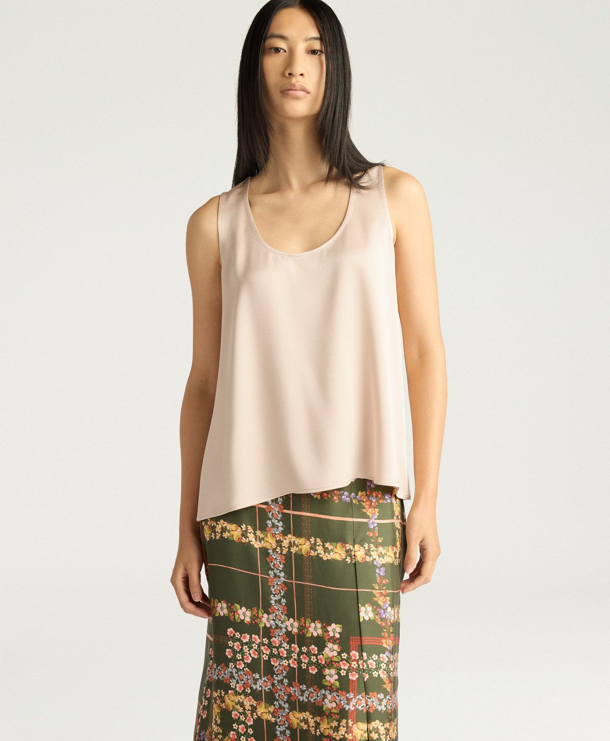 REMY TOP IN ENVERS SATIN - CHAMPAGNE - Momonì