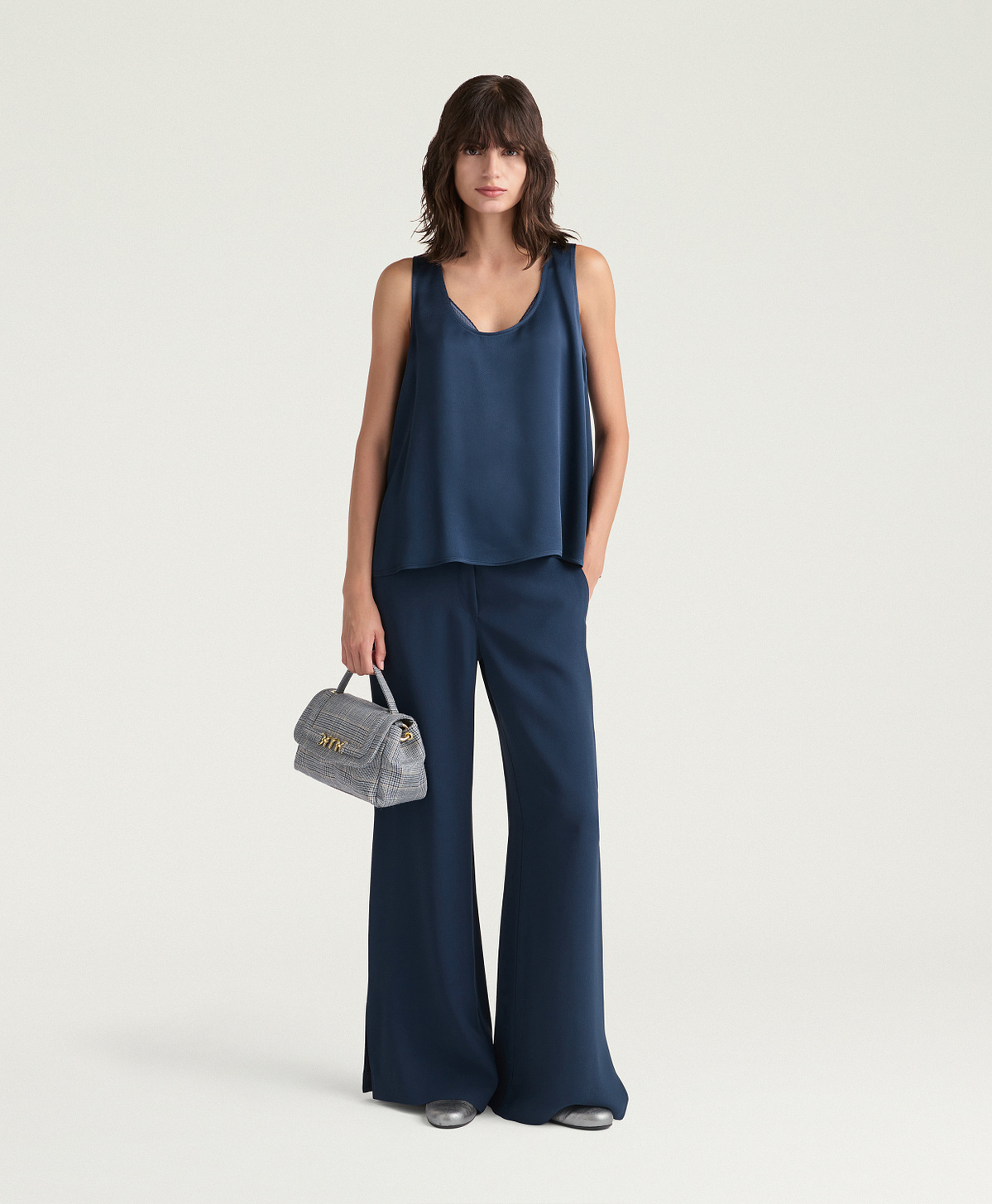 TOP REMY IN ENVERS SATIN - INCHIOSTRO - Momonì