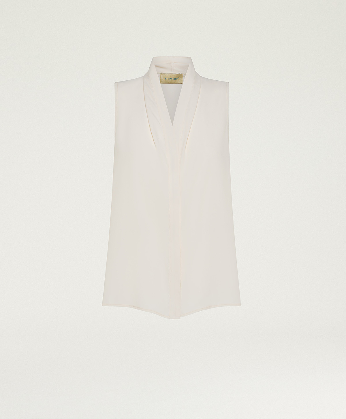 KIRI TOP IN SOLID COLOUR ACETATE/SILK - CREAM - Momonì