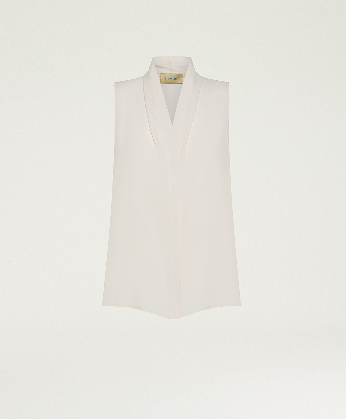 KIRI TOP IN SOLID COLOUR ACETATE/SILK - CREAM - Momonì