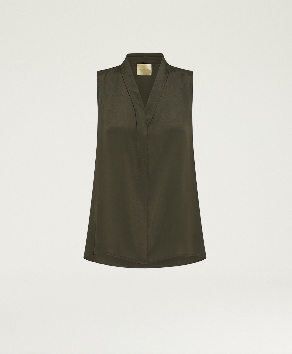 KIRI TOP IN SOLID COLOUR ACETATE/SILK - DARK GREEN - Clothing - Momonì