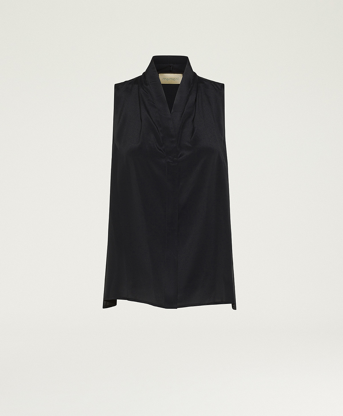 TOP KIRI IN ACETATO/SETA UNITO - NERO - Momonì