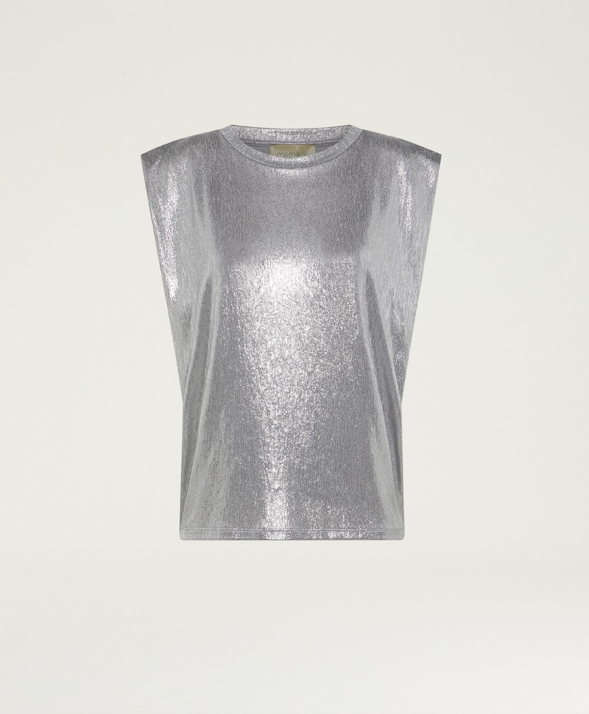 ENNA T-SHIRT IN LAMINATED JERSEY - SILVER - Clothing - Momonì