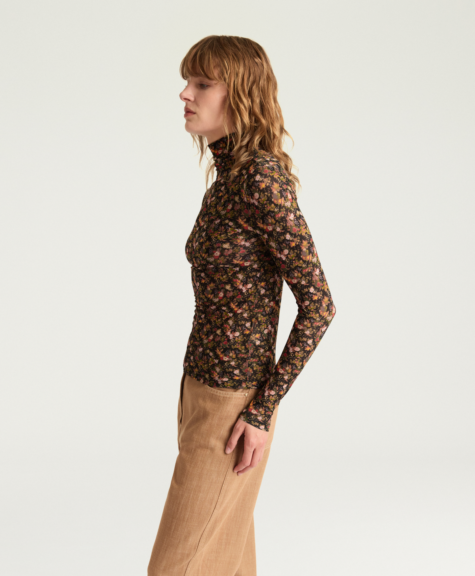 INE T-SHIRT IN PRINTED NYLON - BLACK MULTICOLOR - Momonì