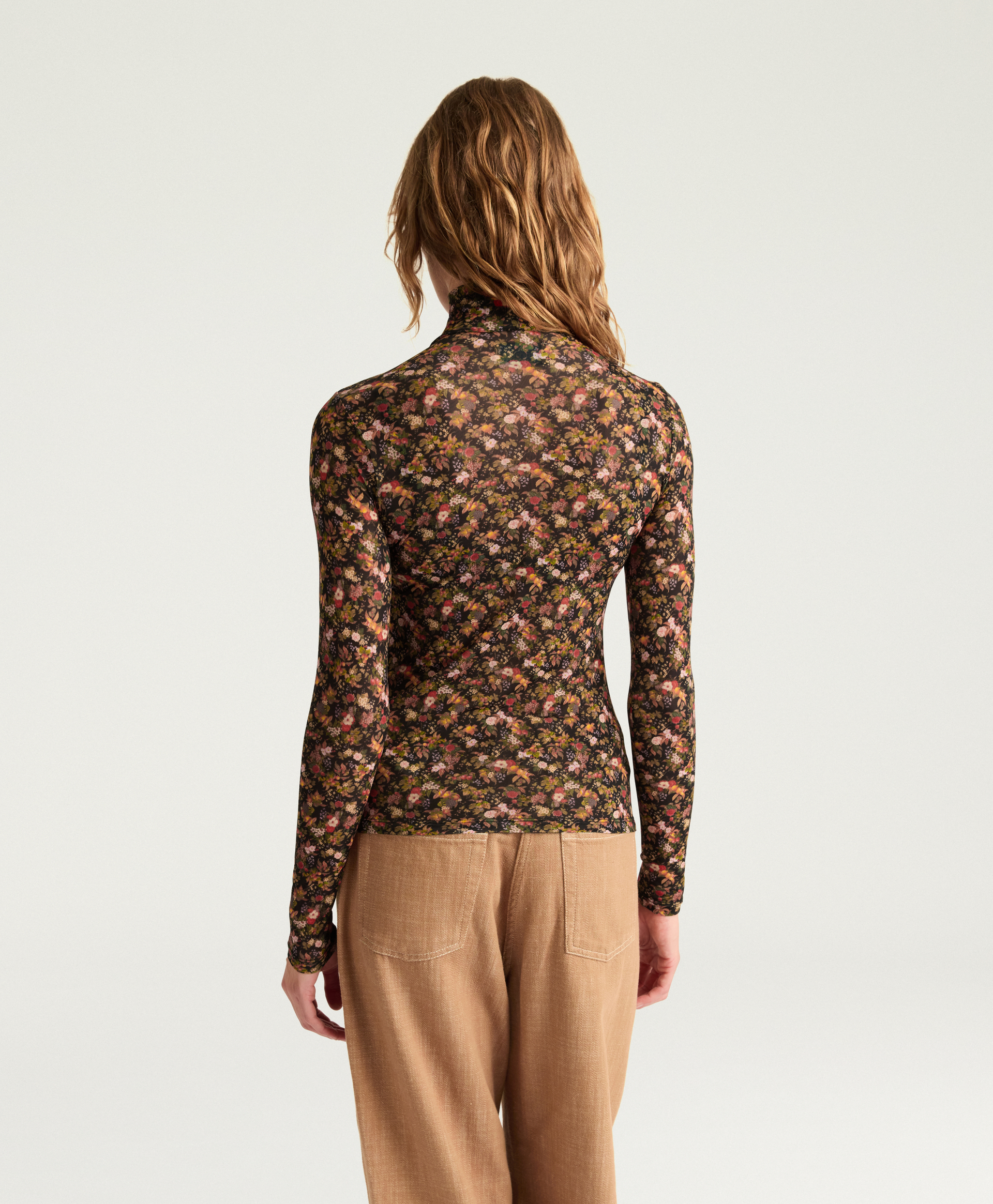 INE T-SHIRT IN PRINTED NYLON - BLACK MULTICOLOR - Momonì