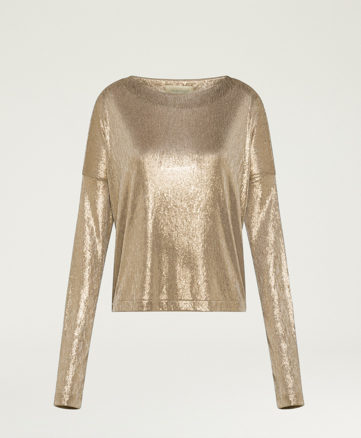 MIA T-SHIRT IN LAMINATED JERSEY - GOLD - Momonì
