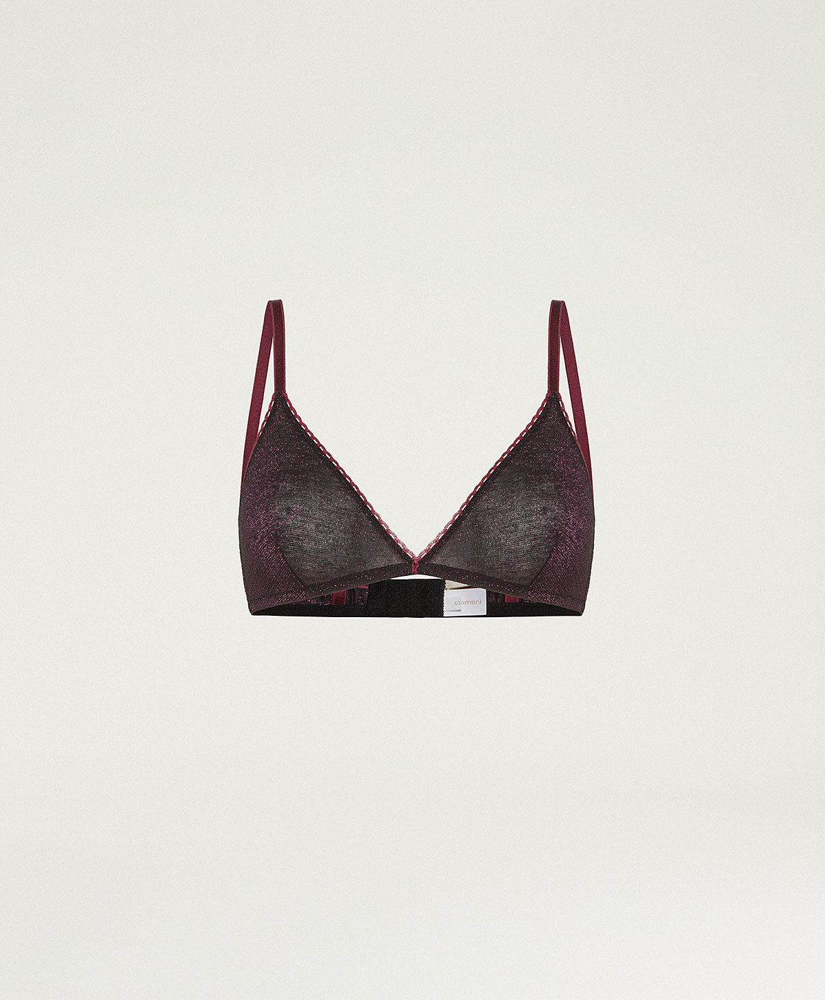 AMETHIST BRA IN SOLID COLOUR LUREX JERSEY - BLACK CHERRY - Momonì