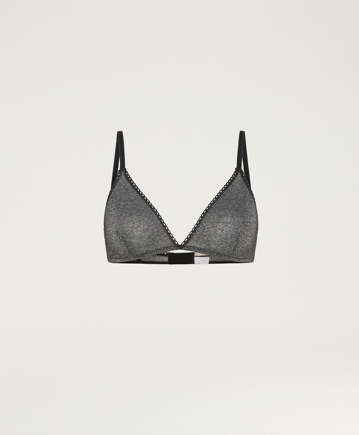 AMETHIST BRA IN SOLID COLOUR LUREX JERSEY - DARK SILVER - Momonì