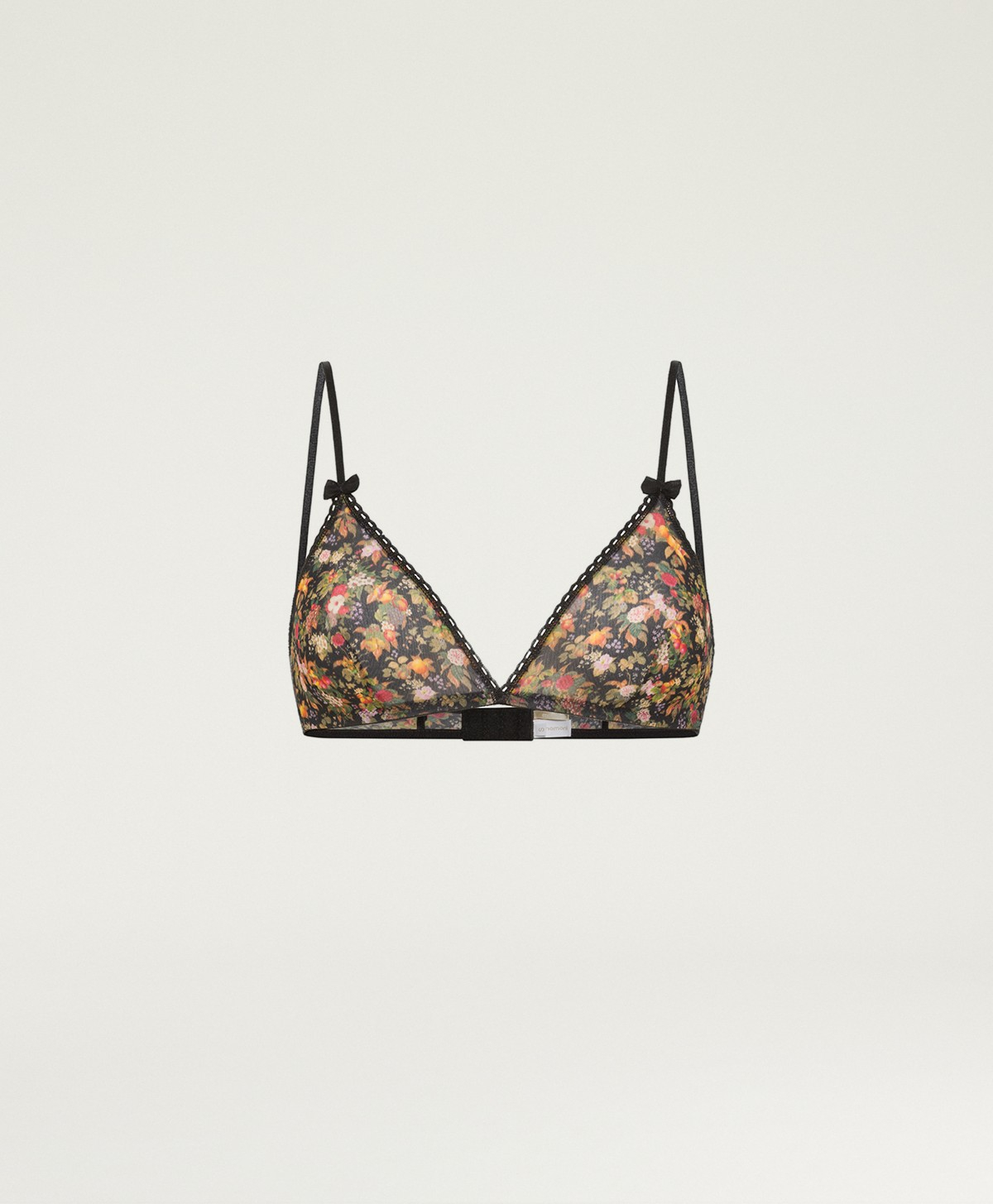 AMETHIST BRA IN PRINTED NYLON - BLACK MULTICOLOR - Momonì