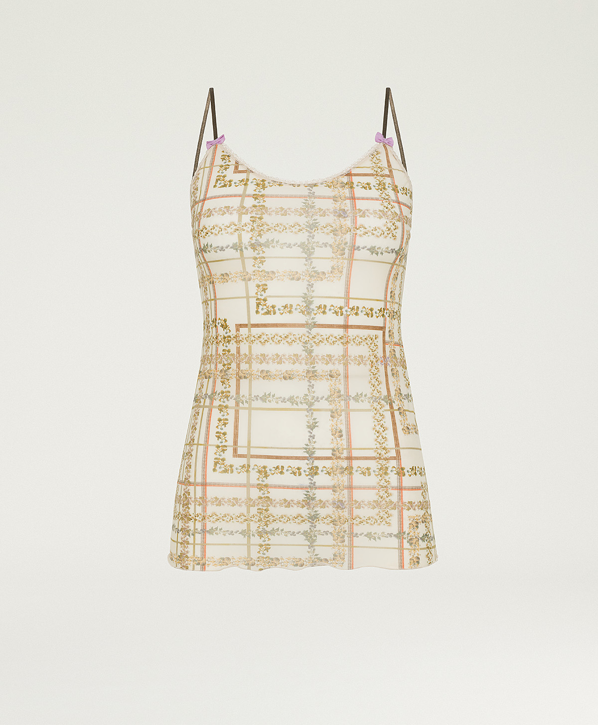 AIRELLE TOP IN PRINTED NYLON - CREAM MULTICOLOR - Momonì