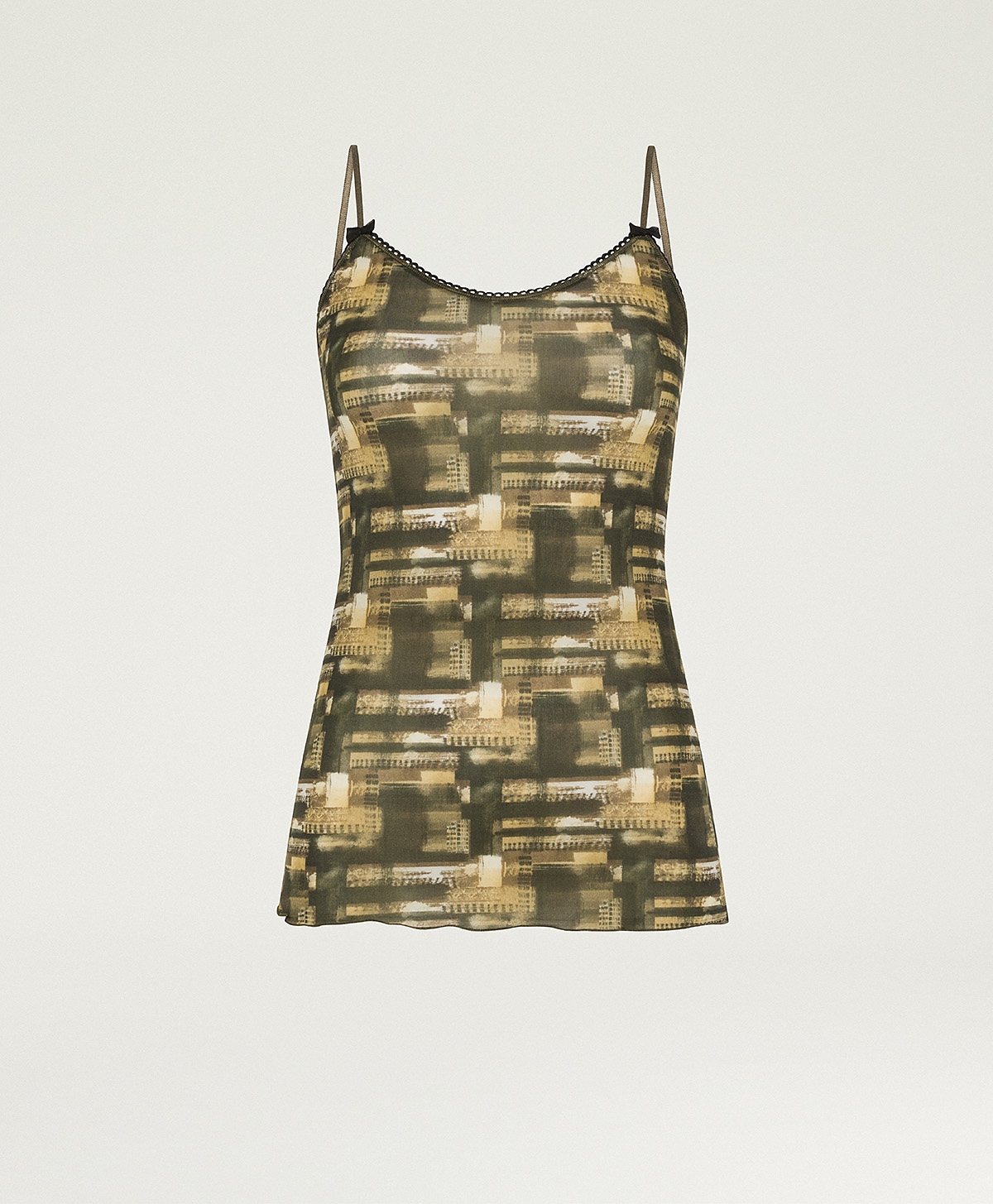 TOP AIRELLE EN NYLON IMPRIMÉ - MULTICOLORE ARMY - Momonì