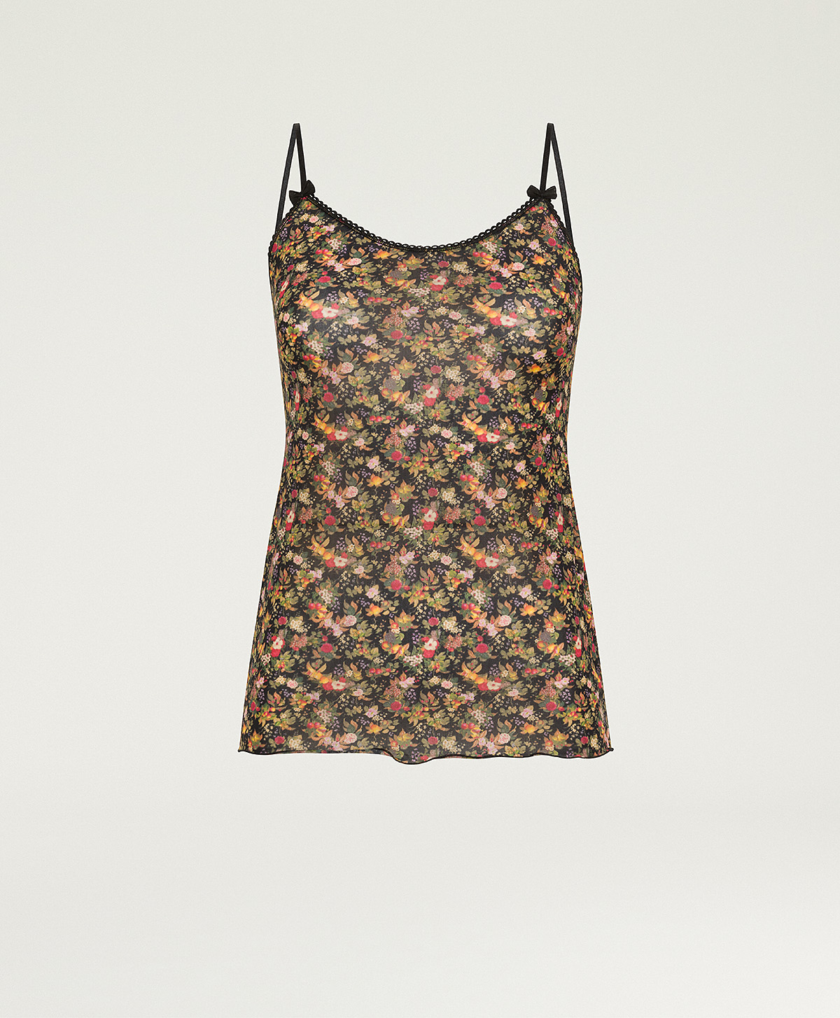 AIRELLE TOP IN PRINTED NYLON - BLACK MULTICOLOR - Underwear - Momonì