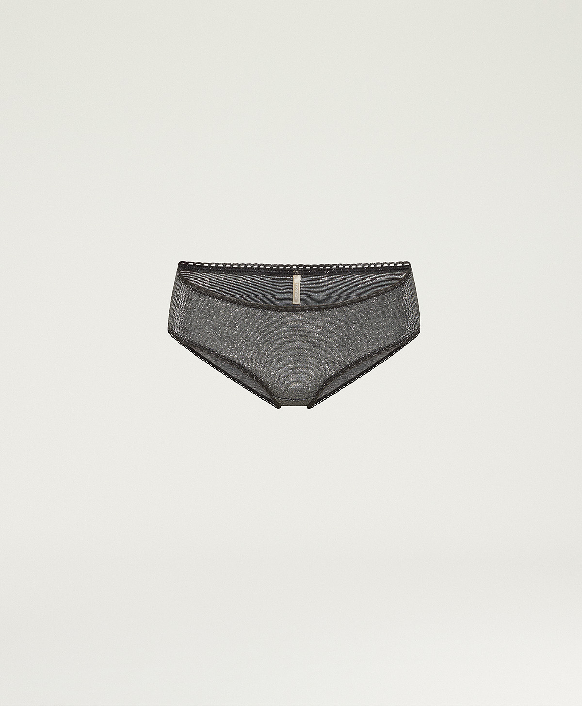 AMACA KNICKERS IN SOLID COLOUR LUREX JERSEY - DARK SILVER - Momonì