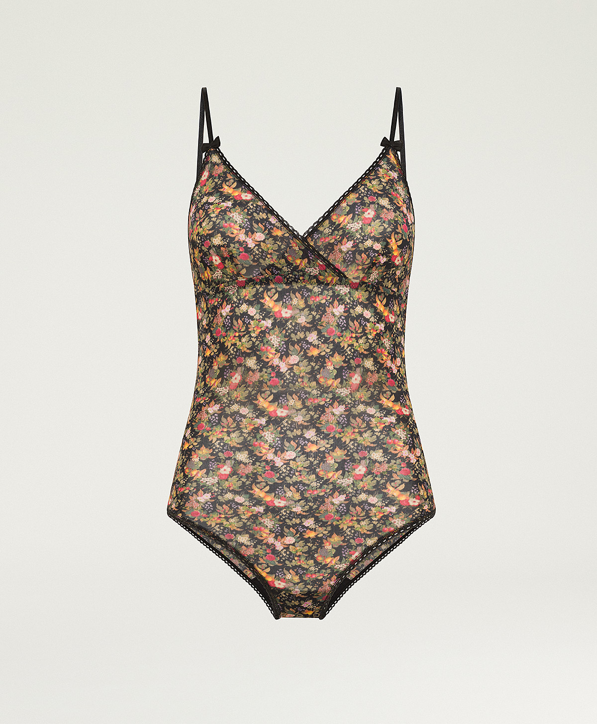 TORE BODY IN PRINTED NYLON - BLACK MULTICOLOR - Momonì