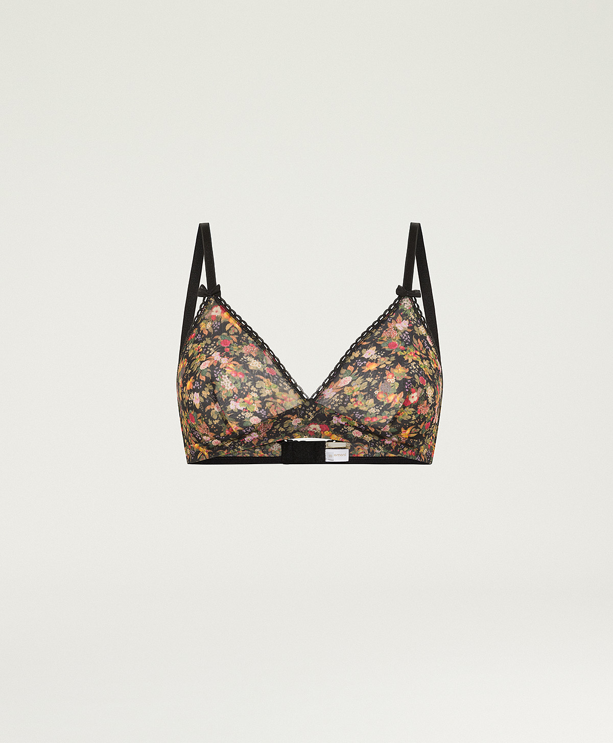 TUTU BRA IN PRINTED NYLON - BLACK MULTICOLOR - Momonì