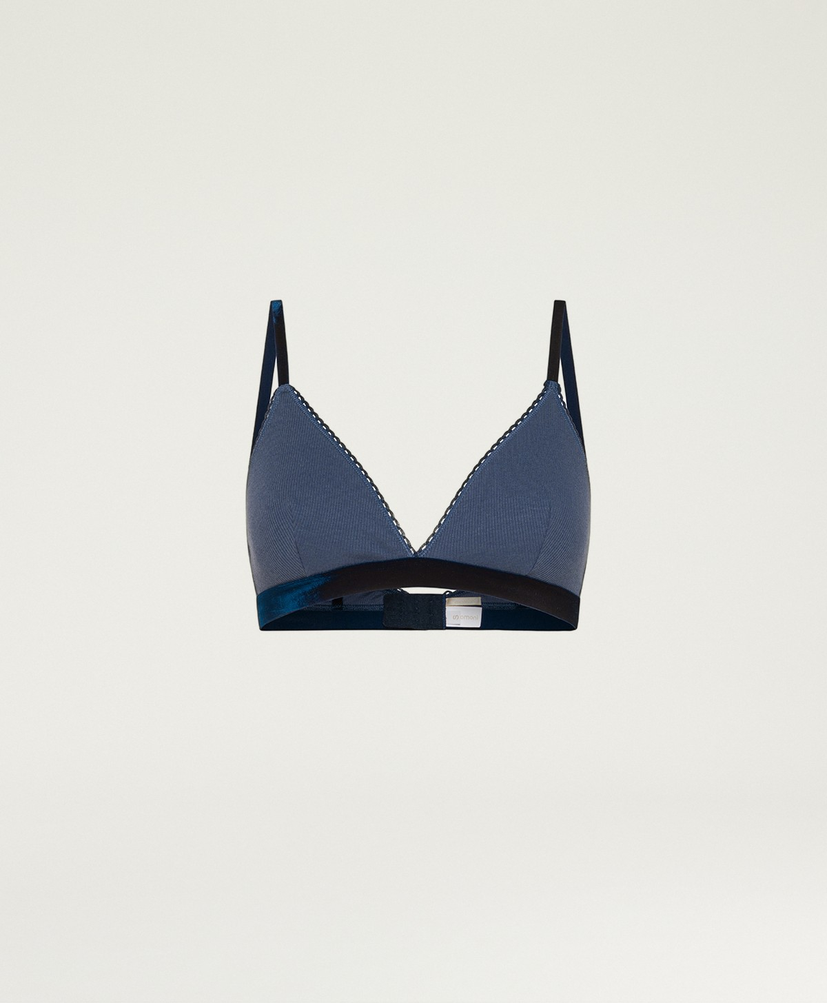 ELIZABETH BRA IN RIBBED COTTON JERSEY - AVIO BLUE - Underwear - Momonì