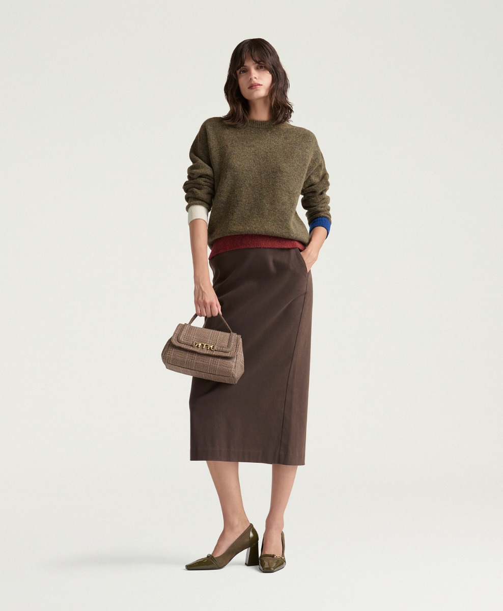 CLOVER SWEATER IN MERINO WOOL - GREEN MULTICOLOR - Momonì