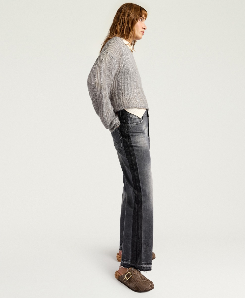 AIDAN PANTS IN 12 OZ BLACK DENIM - BLACK - Momonì