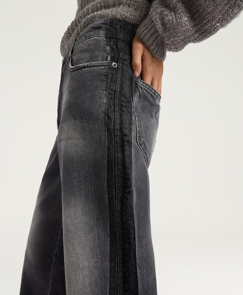 AIDAN PANTS IN 12 OZ BLACK DENIM - BLACK - Momonì