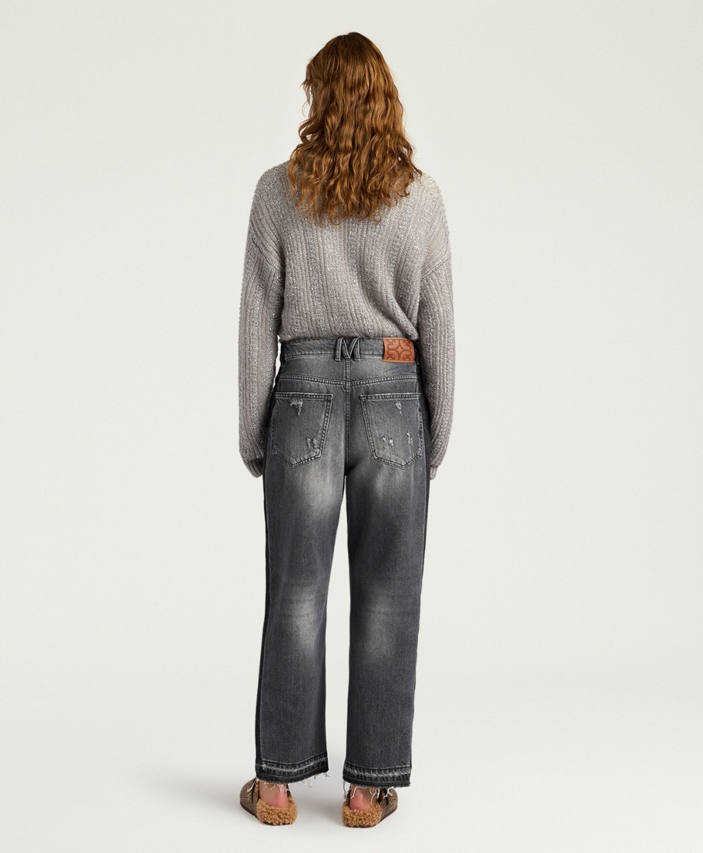 AIDAN PANTS IN 12 OZ BLACK DENIM - BLACK - Momonì