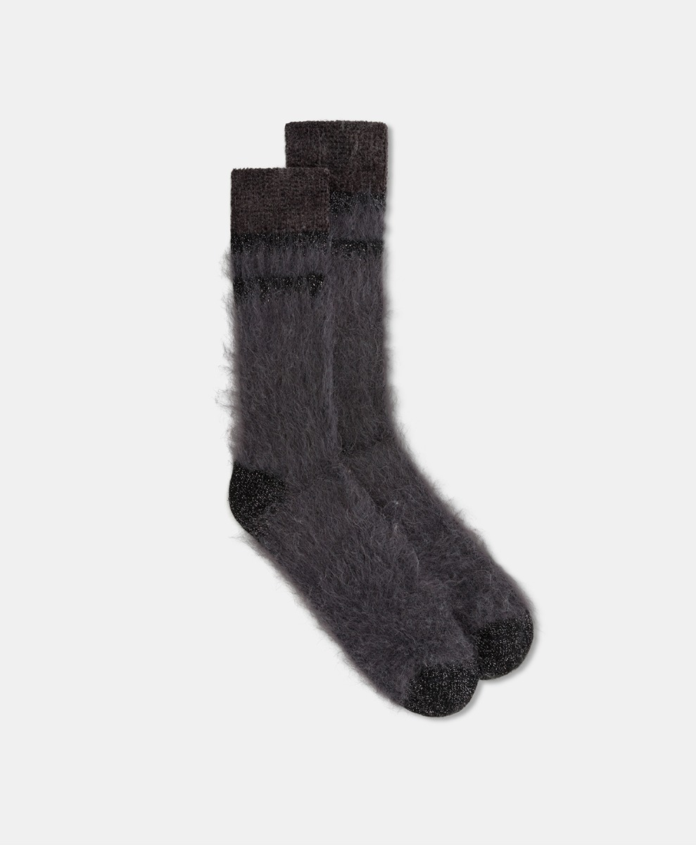 JOSHI SOCKS IN ALPACA AND CHENILLE - SMOKE - Momonì