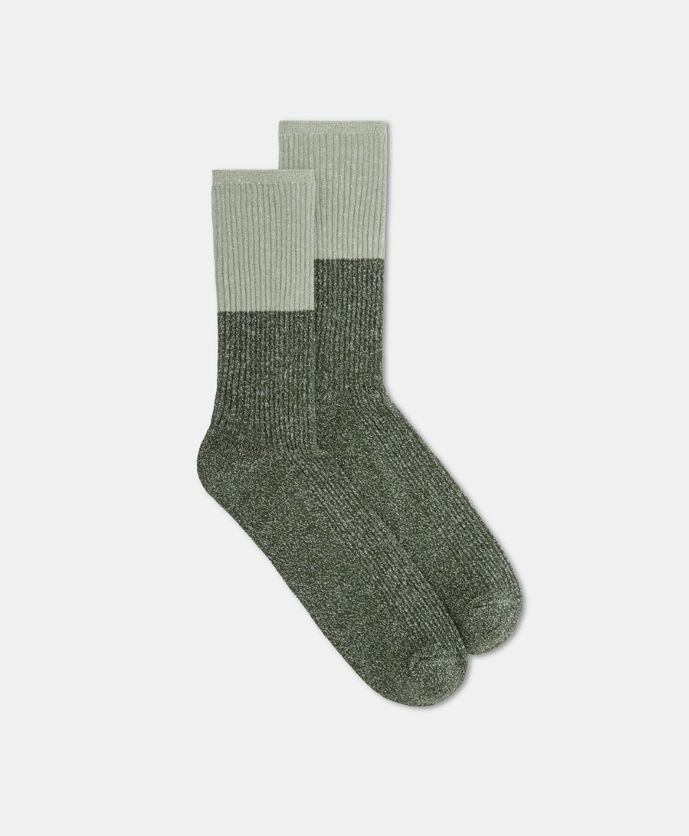 CHAUSSETTES BONNIE EN LUREX BICOLORE - VERT - Momonì