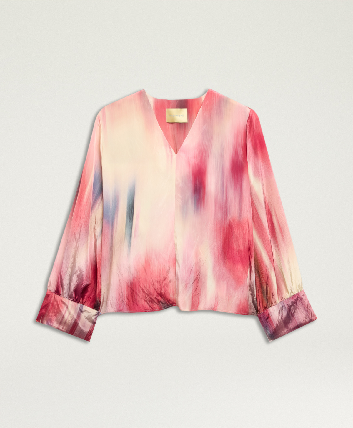 SABINA BLOUSE IN ALL-OVER PRINTED VISCOSE - MAGENTA MULTICOLOR - Momonì