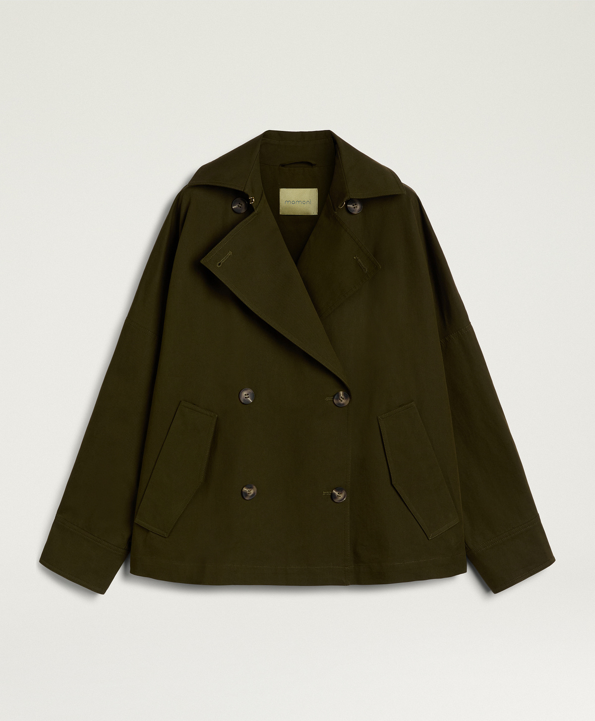 JEMEZ COAT IN COTTON GABARDINE - MILITARY GREEN - Momonì