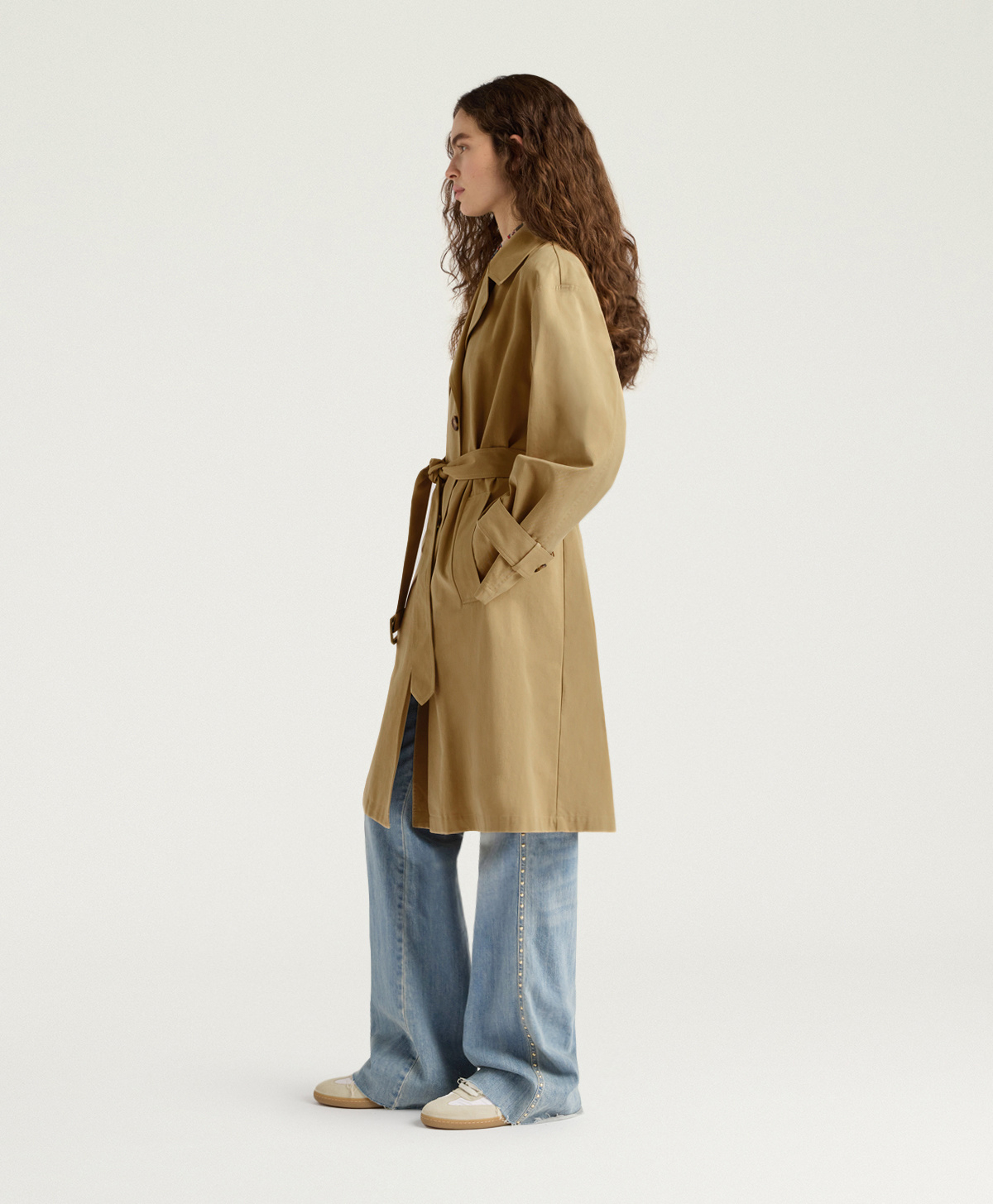 CAPPOTTO LUCERO IN GABARDINA DI COTONE - NOCCIOLA - Momonì