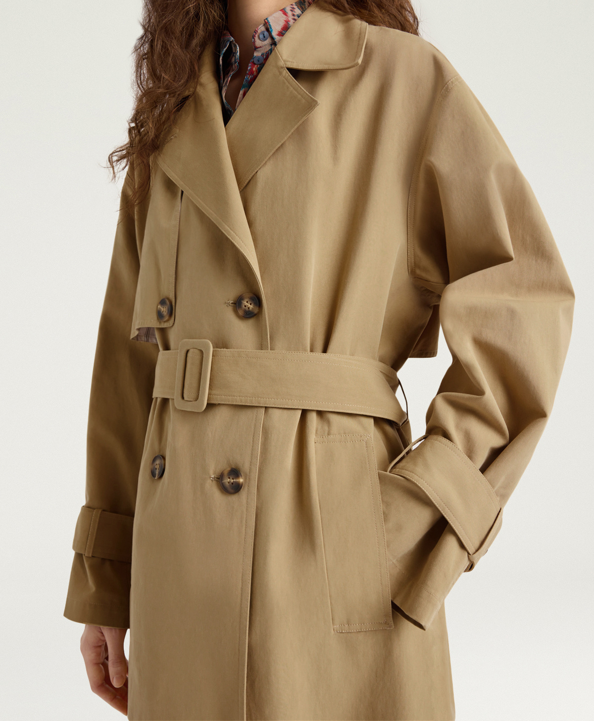 CAPPOTTO LUCERO IN GABARDINA DI COTONE - NOCCIOLA - Momonì