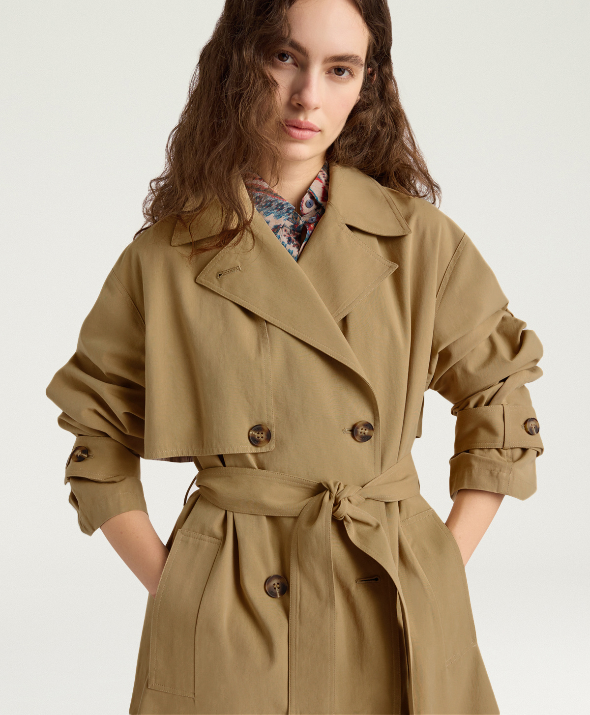 CAPPOTTO LUCERO IN GABARDINA DI COTONE - NOCCIOLA - Momonì